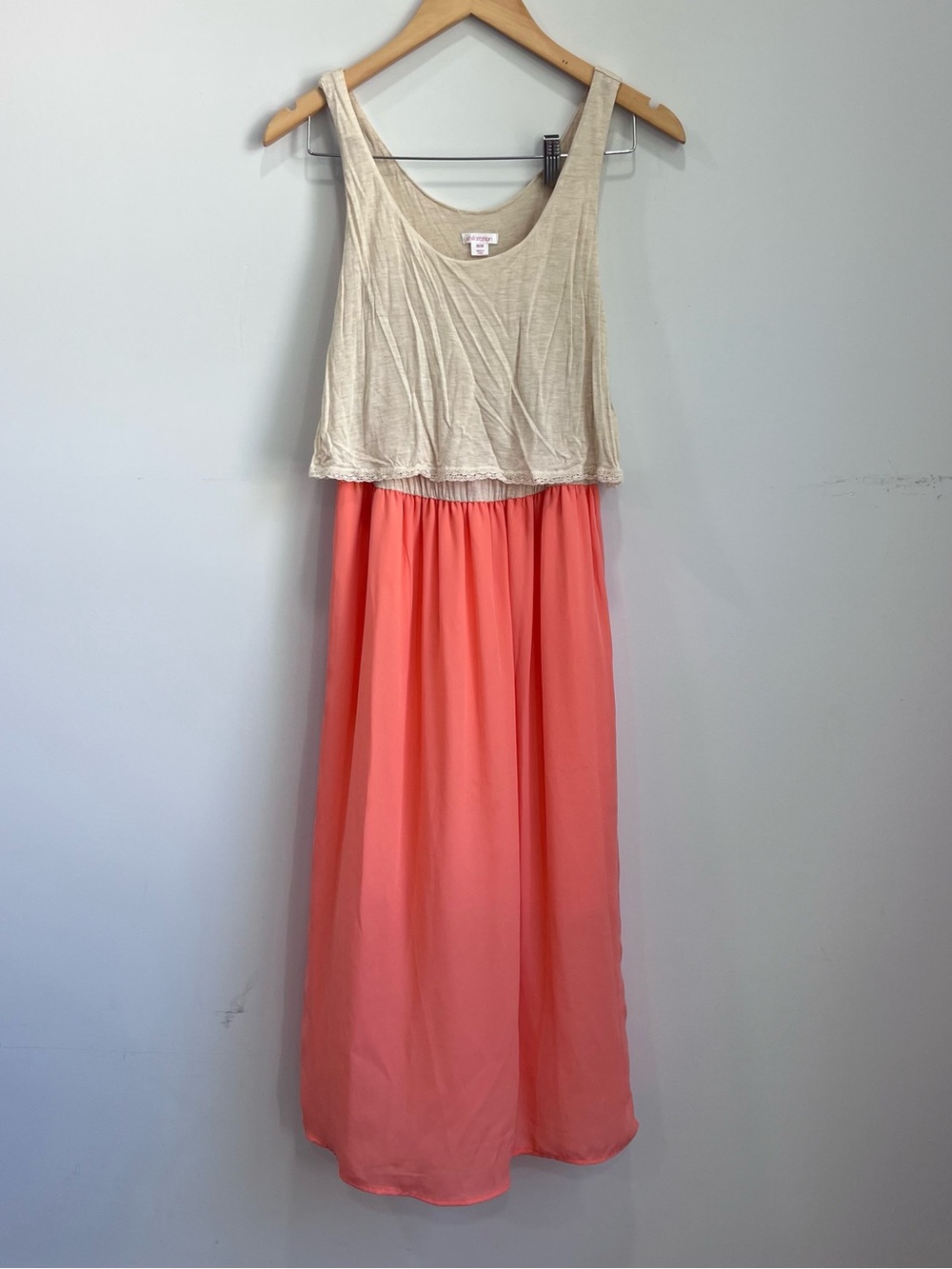 Xhilaration Coral Maxi Dress with Beige Top
